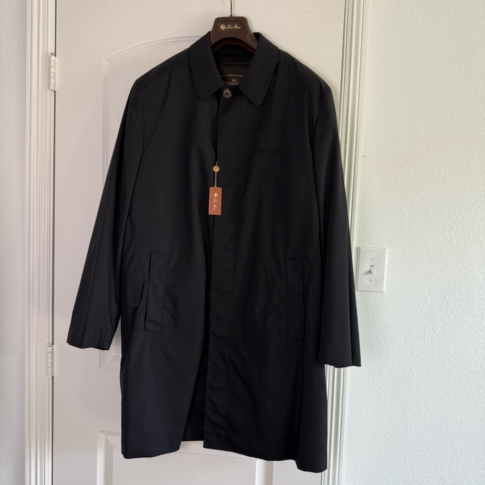 NWT Loro Piana NetJets Twenty K Storm System High End Trench Coat Italy Men XL